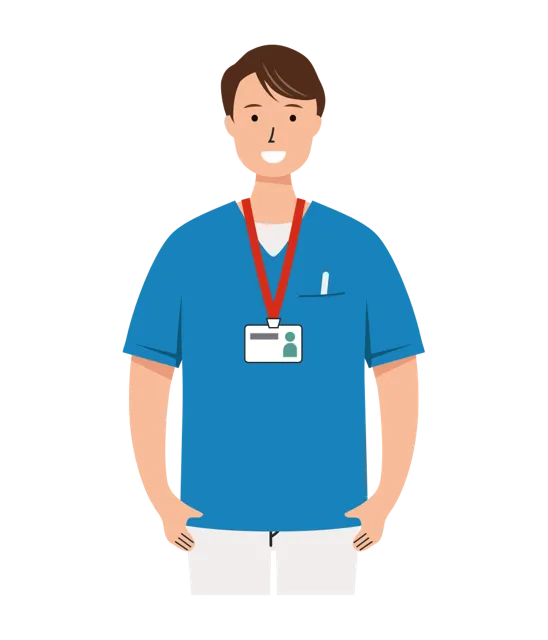 看護師 イラスト（男性・上半身）| 無料・商用利用可 | NUMUBC002-01-C | 無料素材ペペロ