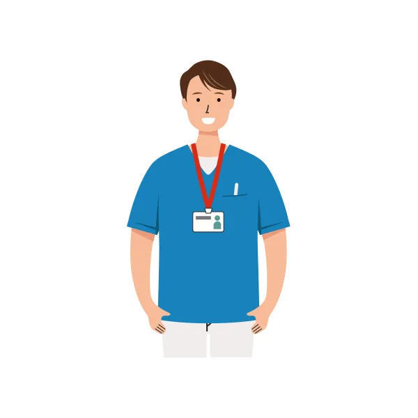 看護師 イラスト（男性・上半身）| 無料・商用利用可 | NUMUBC002-C | 無料素材ペペロ