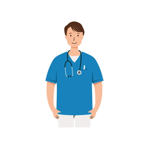 看護師 イラスト（男性・上半身）| 無料・商用利用可 | NUMUBC003-C | 無料素材ペペロ