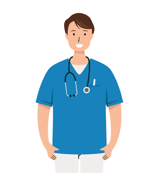 看護師 イラスト（男性・上半身）| 無料・商用利用可 | NUMUBC004-01-C | 無料素材ペペロ