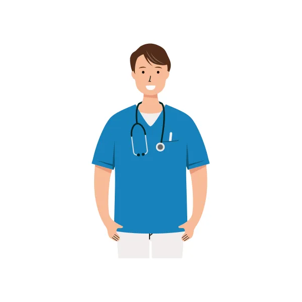 看護師 イラスト（男性・上半身）| 無料・商用利用可 | NUMUBC004-C | 無料素材ペペロ