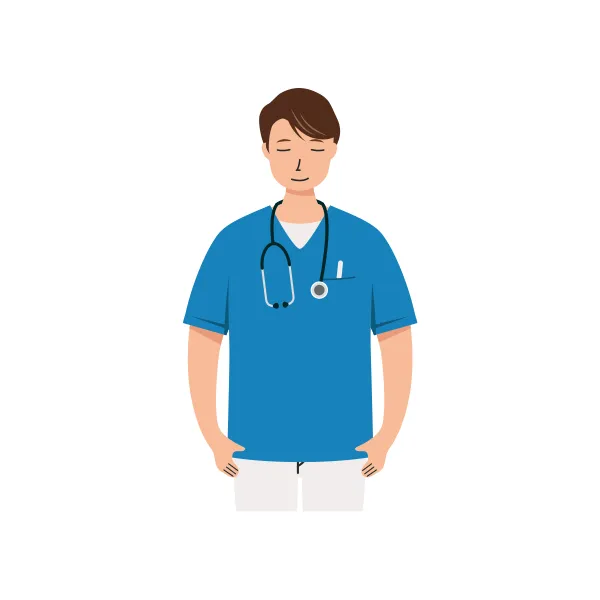 看護師 イラスト（男性・上半身）| 無料・商用利用可 | NUMUBC005-C | 無料素材ペペロ