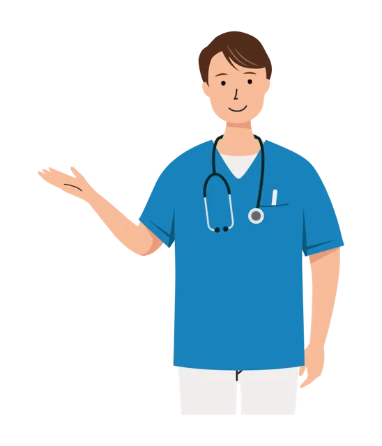 看護師 イラスト（男性・上半身）| 無料・商用利用可 | NUMUBC006-01-C | 無料素材ペペロ