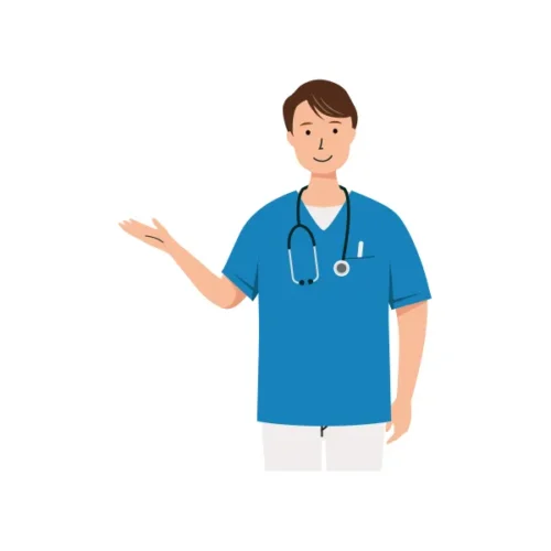 看護師 イラスト（男性・上半身）| 無料・商用利用可 | NUMUBC006-C | 無料素材ペペロ