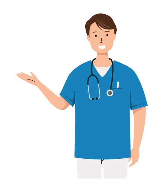 看護師 イラスト（男性・上半身）| 無料・商用利用可 | NUMUBC007-01-C | 無料素材ペペロ