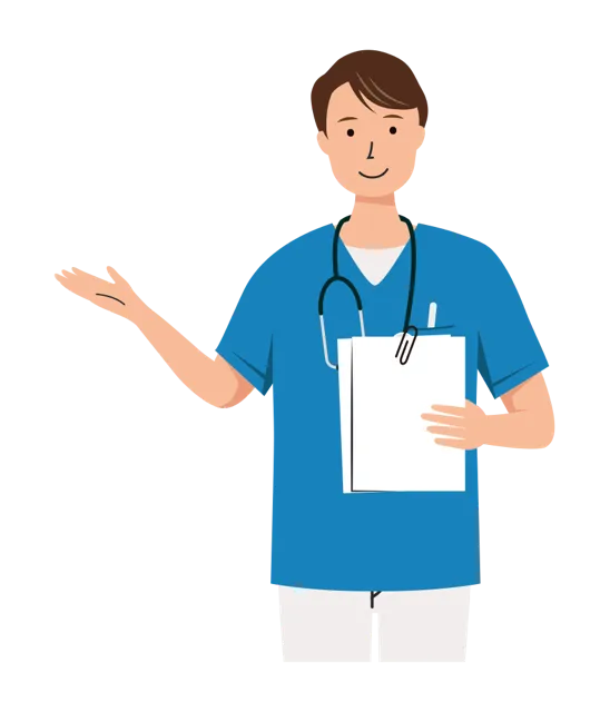 看護師 イラスト（男性・上半身）| 無料・商用利用可 | NUMUBC008-01-C | 無料素材ペペロ
