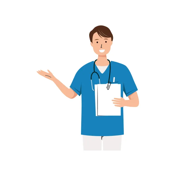 看護師 イラスト（男性・上半身）| 無料・商用利用可 | NUMUBC009-C | 無料素材ペペロ