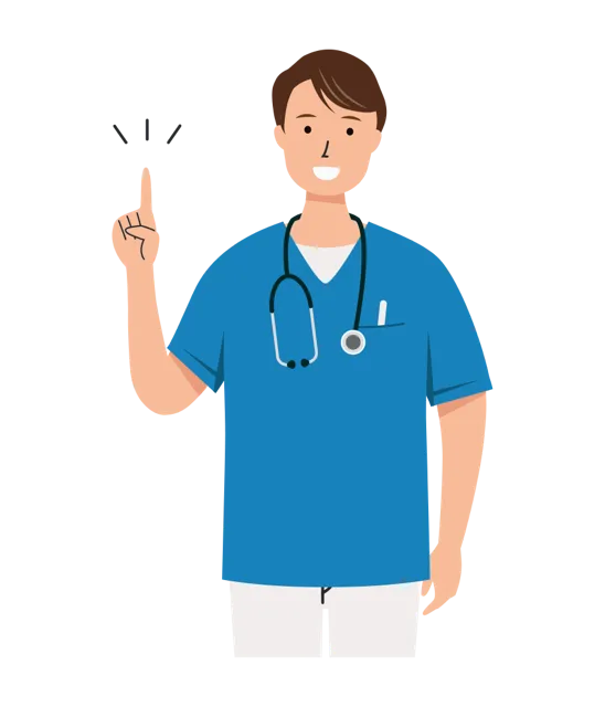 看護師 イラスト（男性・上半身）| 無料・商用利用可 | NUMUBC011-01-C | 無料素材ペペロ