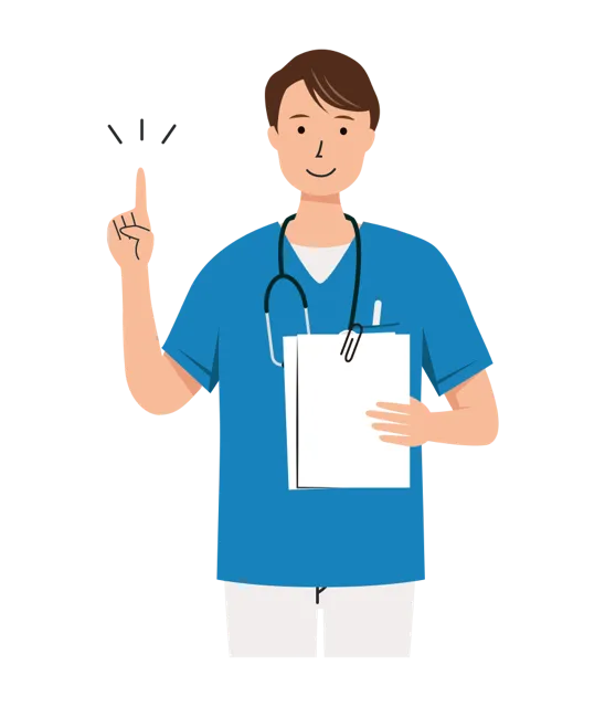 看護師 イラスト（男性・上半身）| 無料・商用利用可 | NUMUBC012-01-C | 無料素材ペペロ