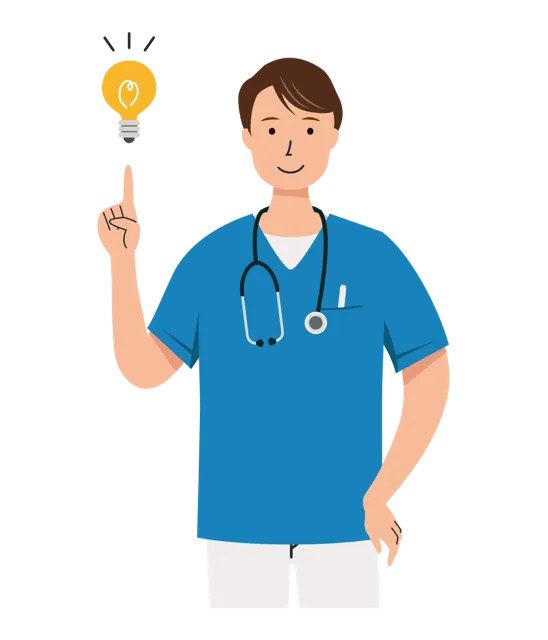 看護師 イラスト（男性・上半身）| 無料・商用利用可 | NUMUBC014-01-C | 無料素材ペペロ