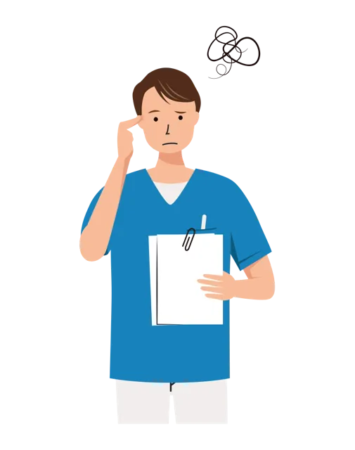 看護師 イラスト（男性・上半身）| 無料・商用利用可 | NUMUBC017-01-C | 無料素材ペペロ