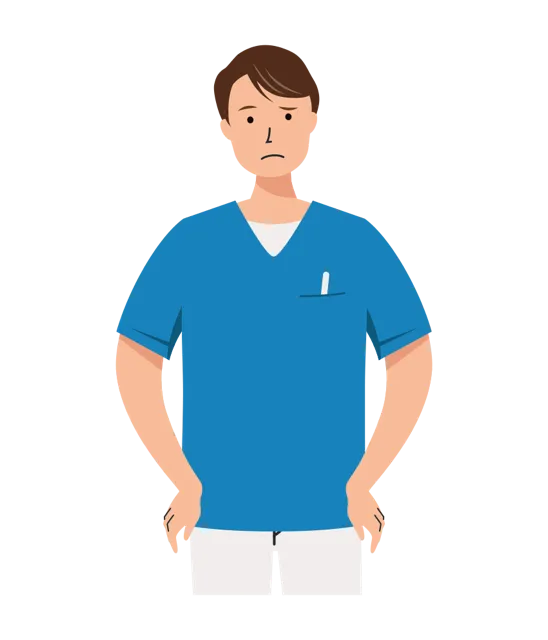 看護師 イラスト（男性・上半身）| 無料・商用利用可 | NUMUBC020-01-C | 無料素材ペペロ