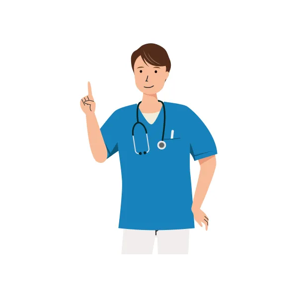 看護師 イラスト（男性・上半身）| 無料・商用利用可 | NUMUBC023-C | 無料素材ペペロ