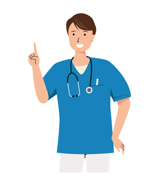 看護師 イラスト（男性・上半身）| 無料・商用利用可 | NUMUBC024-01-C | 無料素材ペペロ