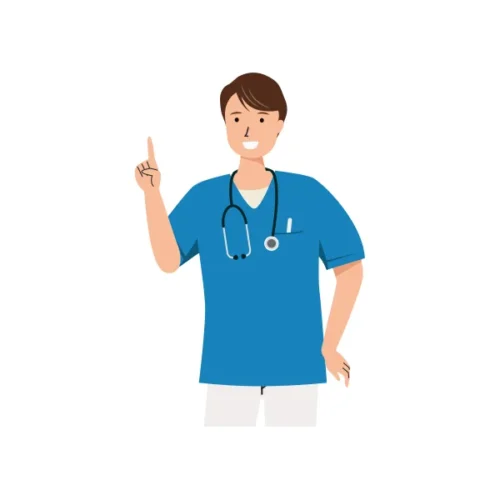 看護師 イラスト（男性・上半身）| 無料・商用利用可 | NUMUBC024-C | 無料素材ペペロ