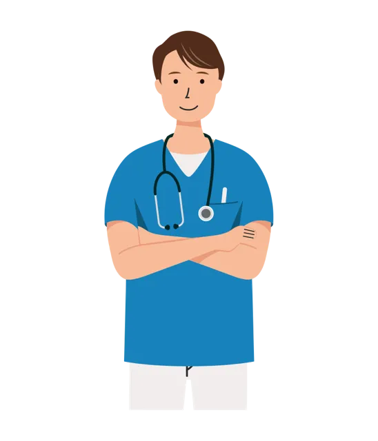 看護師 イラスト（男性・上半身）| 無料・商用利用可 | NUMUBC026-01-C | 無料素材ペペロ