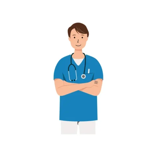 看護師 イラスト（男性・上半身）| 無料・商用利用可 | NUMUBC026-C | 無料素材ペペロ