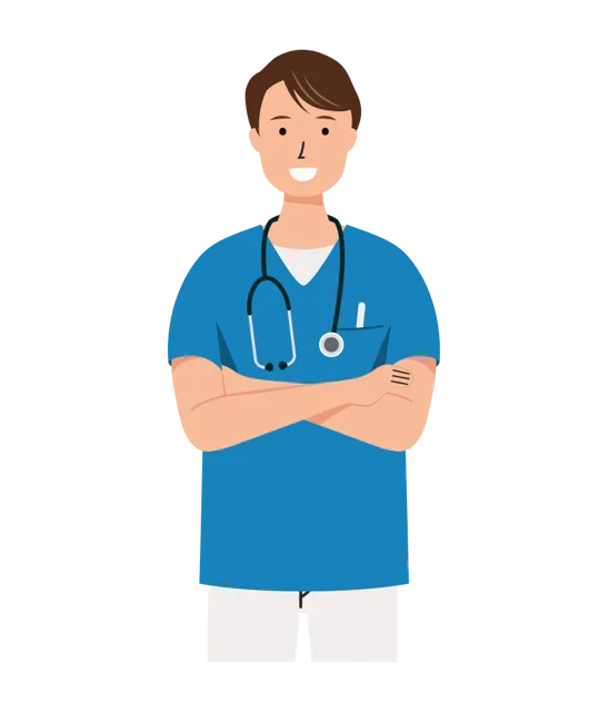看護師 イラスト（男性・上半身）| 無料・商用利用可 | NUMUBC027-01-C | 無料素材ペペロ