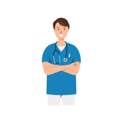 看護師 イラスト（男性・上半身）| 無料・商用利用可 | NUMUBC027-C | 無料素材ペペロ