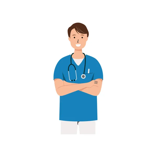 看護師 イラスト（男性・上半身）| 無料・商用利用可 | NUMUBC027-C | 無料素材ペペロ