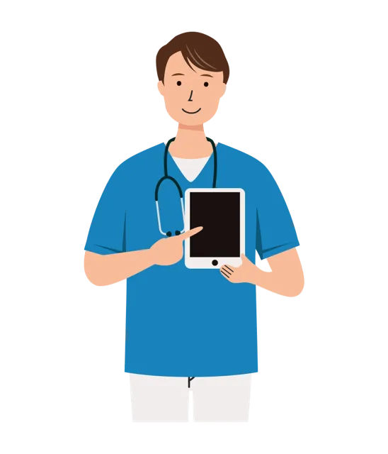 看護師 イラスト（男性・上半身）| 無料・商用利用可 | NUMUBC028-01-C | 無料素材ペペロ