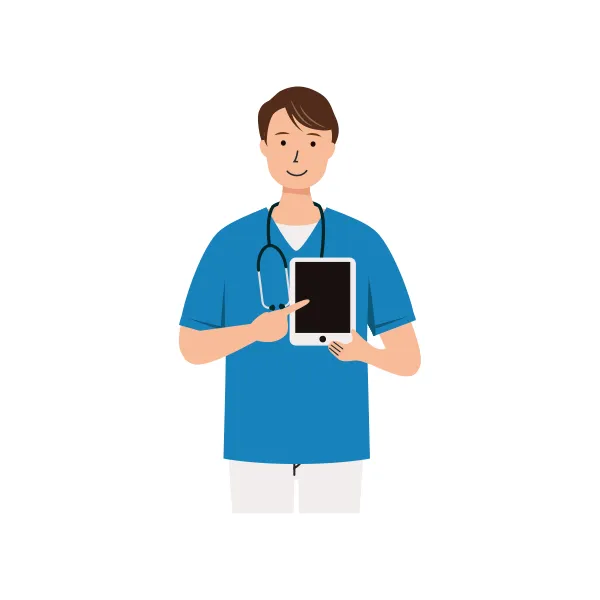 看護師 イラスト（男性・上半身）| 無料・商用利用可 | NUMUBC028-C | 無料素材ペペロ