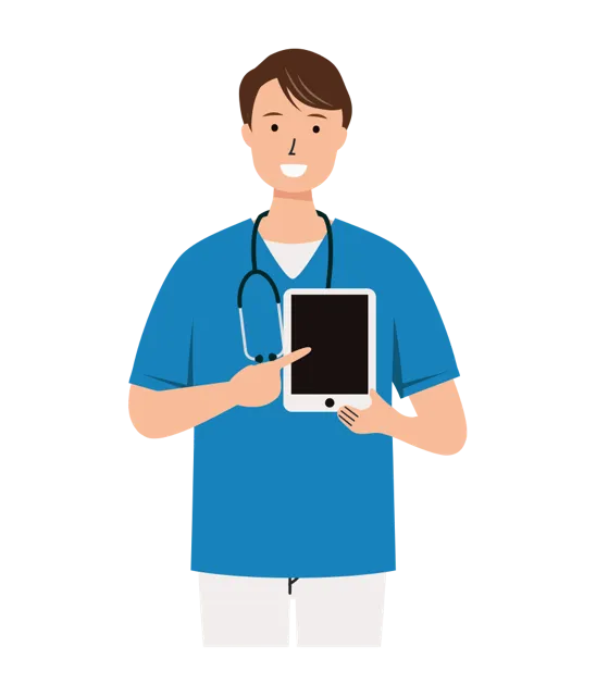 看護師 イラスト（男性・上半身）| 無料・商用利用可 | NUMUBC029-01-C | 無料素材ペペロ