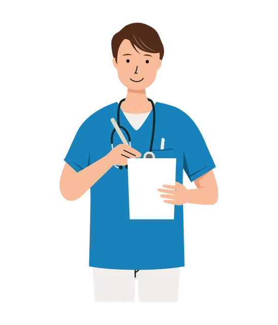 看護師 イラスト（男性・上半身）| 無料・商用利用可 | NUMUBC030-01-C | 無料素材ペペロ