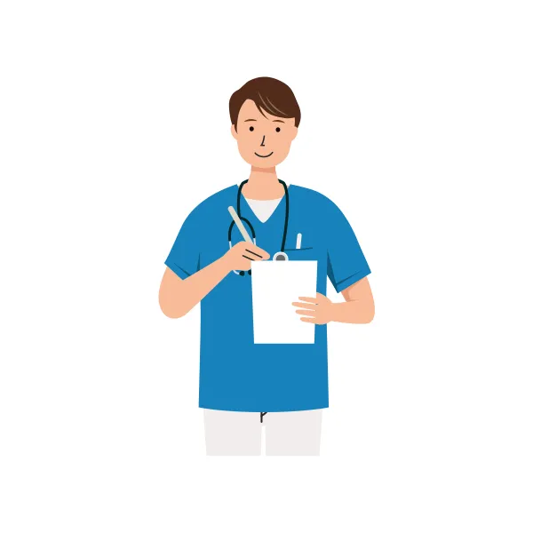 看護師 イラスト（男性・上半身）| 無料・商用利用可 | NUMUBC030-C | 無料素材ペペロ