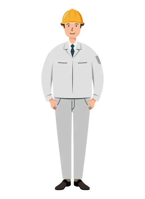 現場監督 イラスト（男性・全身）| 無料・商用利用可 | SSMSW001-01-C | 無料素材ペペロ