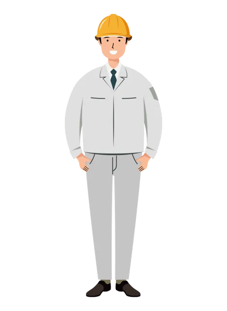 現場監督 イラスト（男性・全身）| 無料・商用利用可 | SSMSW002-01-C | 無料素材ペペロ