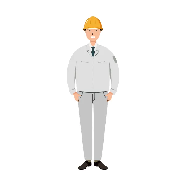 現場監督 イラスト（男性・全身）| 無料・商用利用可 | SSMSW002-C | 無料素材ペペロ
