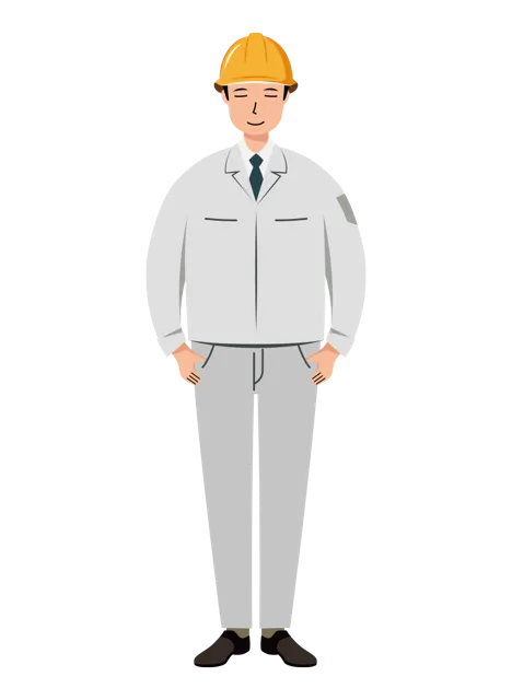 現場監督 イラスト（男性・全身）| 無料・商用利用可 | SSMSW003-01-C | 無料素材ペペロ