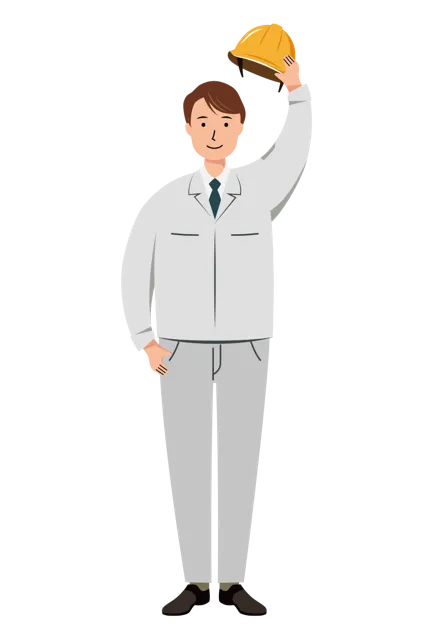 現場監督 イラスト（男性・全身）| 無料・商用利用可 | SSMSW004-01-C | 無料素材ペペロ