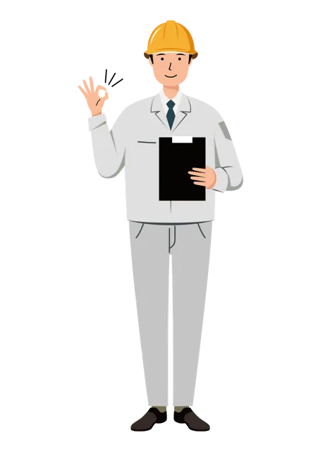現場監督 イラスト（男性・全身）| 無料・商用利用可 | SSMSW008-01-C | 無料素材ペペロ