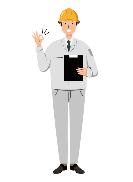 現場監督 イラスト（男性・全身）| 無料・商用利用可 | SSMSW009-01-C | 無料素材ペペロ