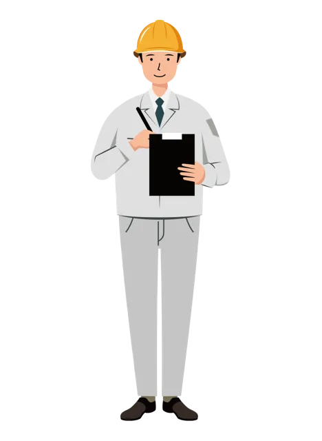 現場監督 イラスト（男性・全身）| 無料・商用利用可 | SSMSW011-01-C | 無料素材ペペロ