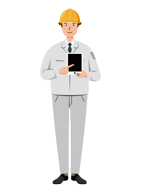 現場監督 イラスト（男性・全身）| 無料・商用利用可 | SSMSW012-01-C | 無料素材ペペロ