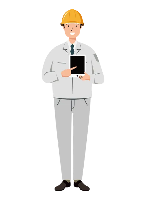 現場監督 イラスト（男性・全身）| 無料・商用利用可 | SSMSW013-01-C | 無料素材ペペロ