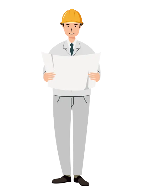 現場監督 イラスト（男性・全身）| 無料・商用利用可 | SSMSW014-01-C | 無料素材ペペロ