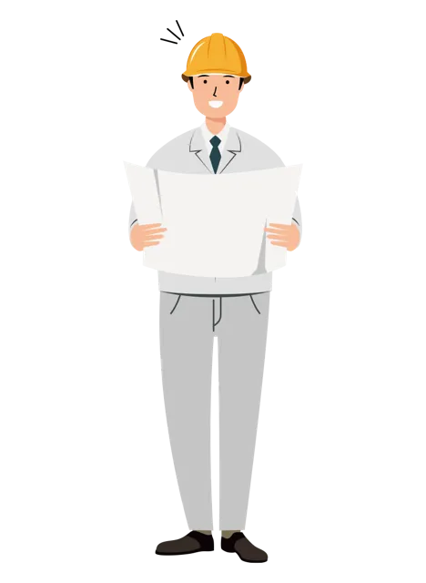 現場監督 イラスト（男性・全身）| 無料・商用利用可 | SSMSW015-01-C | 無料素材ペペロ