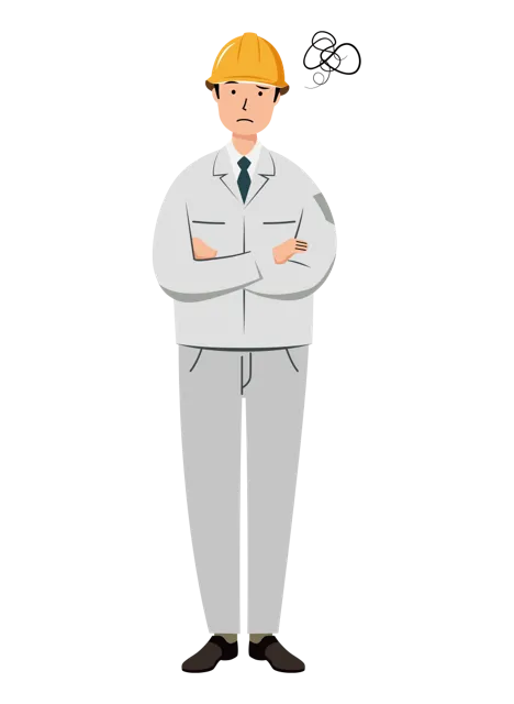 現場監督 イラスト（男性・全身）| 無料・商用利用可 | SSMSW018-01-C | 無料素材ペペロ