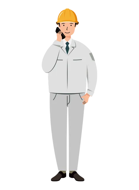 現場監督 イラスト（男性・全身）| 無料・商用利用可 | SSMSW021-01-C | 無料素材ペペロ