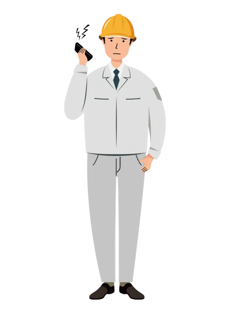 現場監督 イラスト（男性・全身）| 無料・商用利用可 | SSMSW022-01-C | 無料素材ペペロ