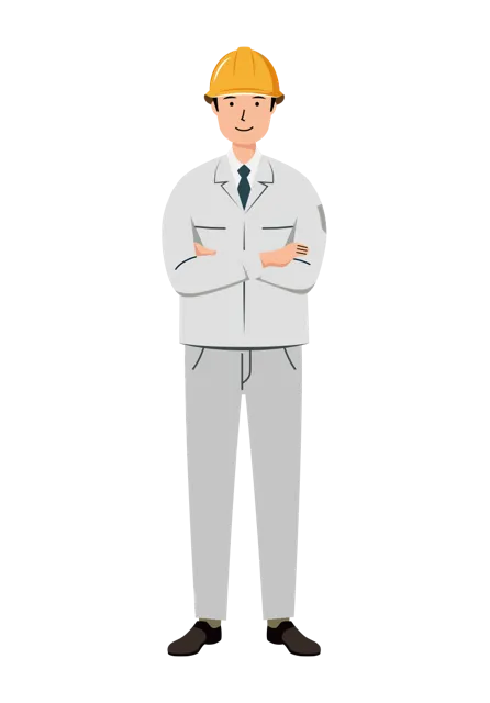 現場監督 イラスト（男性・全身）| 無料・商用利用可 | SSMSW026-01-C | 無料素材ペペロ