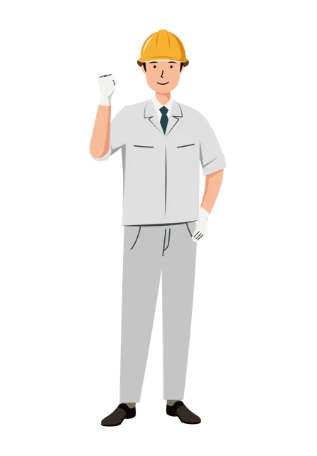 現場監督 イラスト（男性・全身）| 無料・商用利用可 | SSMSW028-01-C | 無料素材ペペロ