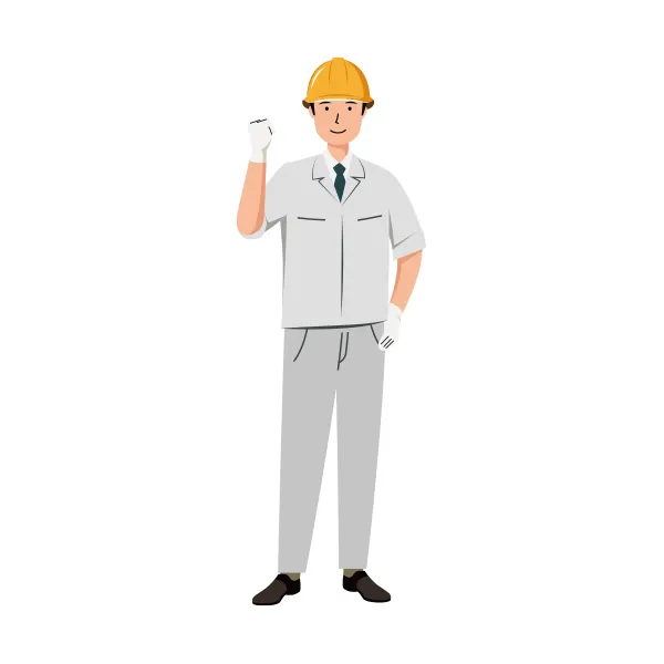 現場監督 イラスト（男性・全身）| 無料・商用利用可 | SSMSW028-C | 無料素材ペペロ