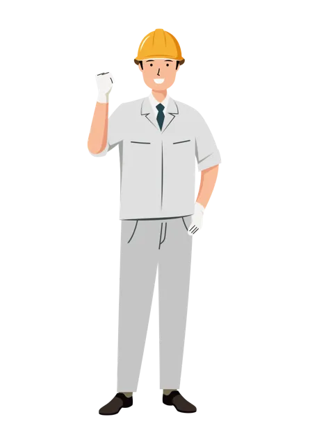 現場監督 イラスト（男性・全身）| 無料・商用利用可 | SSMSW029-01-C | 無料素材ペペロ