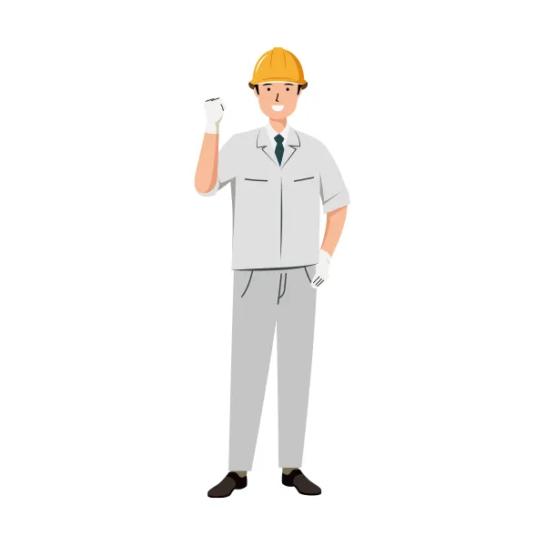 現場監督 イラスト（男性・全身）| 無料・商用利用可 | SSMSW029-C | 無料素材ペペロ