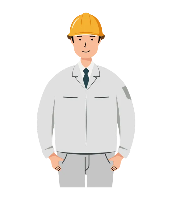 現場監督 イラスト（男性・全身）| 無料・商用利用可 | SSMSWUB001-01-C | 無料素材ペペロ